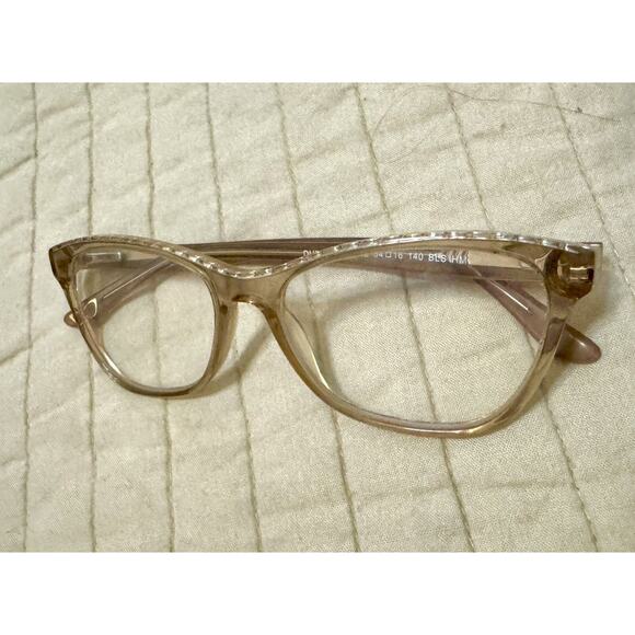 Corinne McCormack Women's Duffy Square Frames w. Hidden Bling in Blush 54 16 140 - Picture 1 of 12